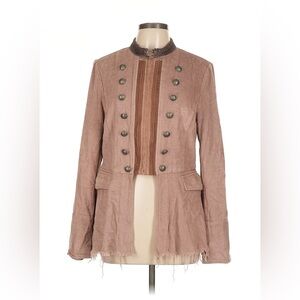 Free People Pink Double-Breasted Jacket